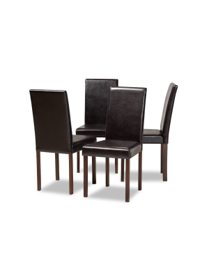 Set Of 4 Andrew Modern Dining Chairs Dark Brown - Baxton Studio