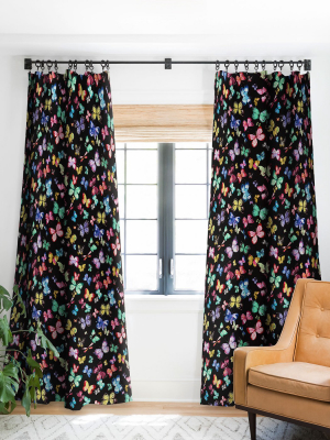 Ninola Design Butterflies Wings Eclectic Colors Single Panel Blackout Window Curtain By Deny Designs.