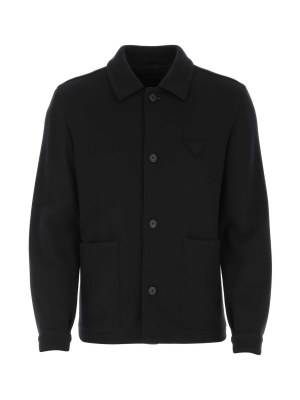 Prada Logo Patch Pocket Coat