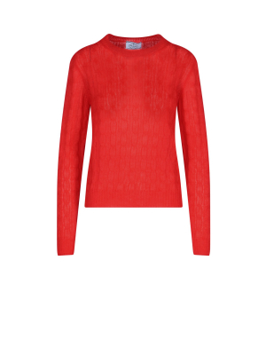 Prada Crewneck Knitted Sweater