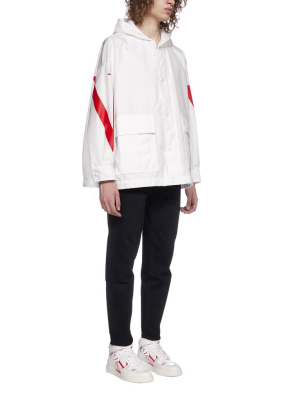 Valentino Vltn Logo Printed Windbreaker