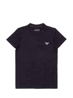 Emporio Armani Kids Logo Embroidered Crewneck T-shirt
