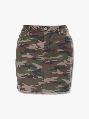 Plus Size Camo Print Skirt