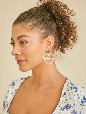 Love Heart Drop Earrings