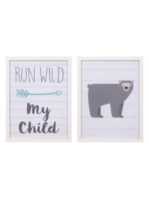 2pc 18x26" Run Wild My Child Framed Wall Art Print Set - Nielsen Bainbridge