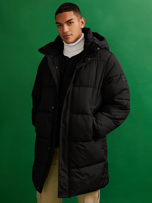 Considered Black Longer Length Puffer Jacket