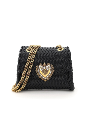 Dolce & Gabbana Devotion Woven Small Shoulder Bag