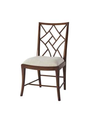 Delicate Trellis Side Chair - Brown - Set Of 2