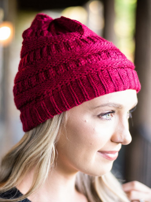 Mountainside Adventures Red Knit Beanie