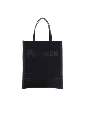 Alexander Mcqueen Logo Print Top Handle Tote Bag