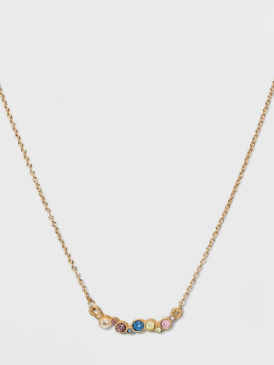 Cubic Zirconia Bar Necklace - A New Day™ Gold