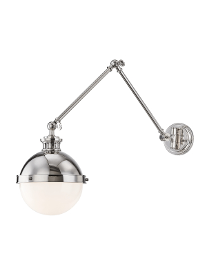 Hudson Valley Lighting Latham Sconce - Polished Nickel & Opal Shiny