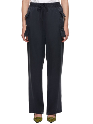 Washed Silk Trousers (17-black)
