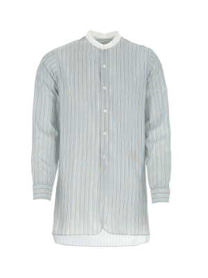 Maison Margiela Band Collar Striped Shirt