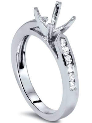 Pompeii3 1/4ct Diamond Channel Set Mount Ring 14k White Gold