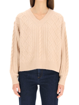 See By Chloé V-neck Cable Knit Jumper