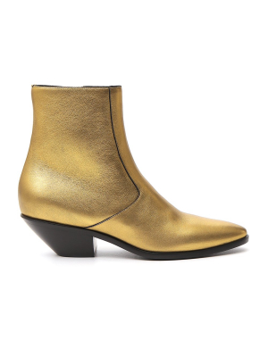 Saint Laurent Metallic Ankle Boots