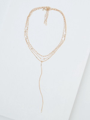 Aeo Pearl Lariat Necklaces 3-pack