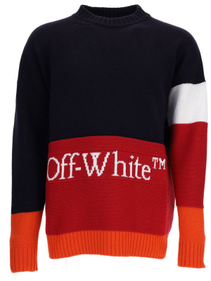 Off-white Logo Intarsia Colour-block Sweater