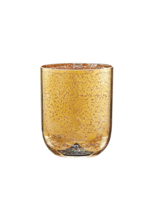 Kim Seybert Crackle Double Old Fashioned In Gold - Set Of 4