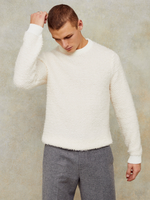 Cream Boucle Knitted Sweater