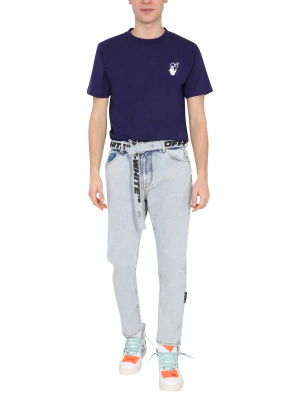 Off-white Belted Slim-fit Jeans