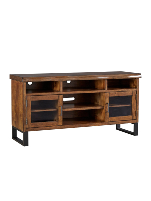 Hartwell Living Edge Rustic Industrial Tv Stand - Brown - Inspire Q