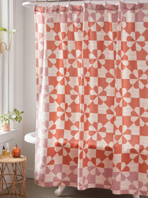 Puck Patchwork Print Shower Curtain