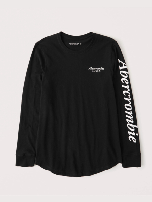 Long-sleeve Print Logo Tee