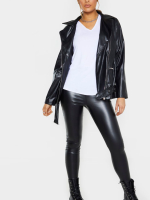 Tall Black Faux Leather High Waisted Legging