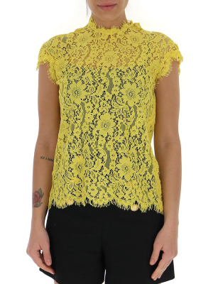 Dsquared2 Floral Lace Short-sleeve Blouse