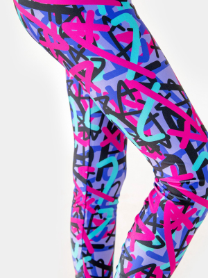 Girls Clements Twins A & L Graffiti Leggings