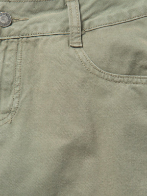 Army Green Twill 5-pocket Skirt