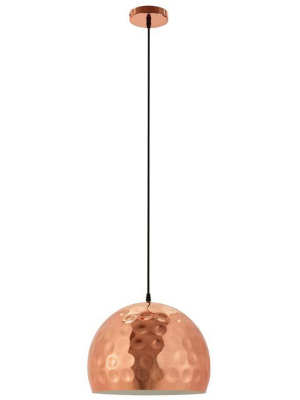 Freya 13.5" Half-sphere Rose Gold Pendant Light