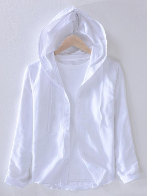 Pologize™ Hensley Linen Blend Hooded Shirt