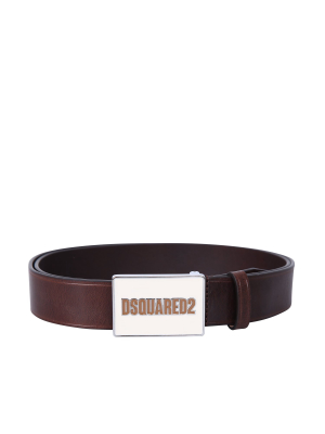 Dsquared2 Logo Plaque Buckled Belt