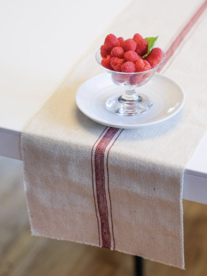 Farmhouse Table Runner - Red Three Stripe