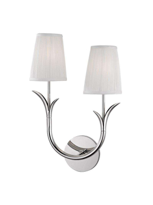 Deering 2 Light Right Wall Sconce Polished Nickel