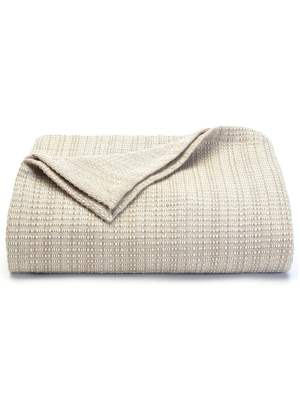 100% Cotton Woven Bed Blanket Beige - Tommy Bahama