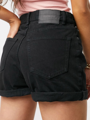 Pull&bear Mom Short In Black