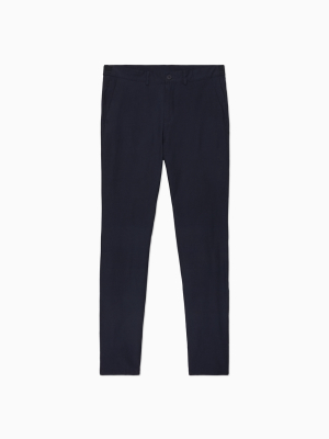 Solid 4-pocket Flat Front Pants