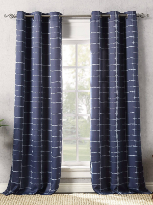 Saki Shibori Print Blackout Grommet Curtain Panel - Sun Zero