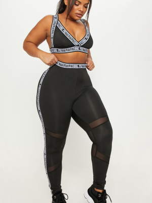 Prettylittlething Plus Black Brand Legging