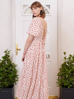 Petal Post Tiered Midi Dress