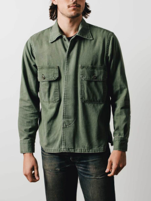 Military Shirt Jacket In Fatigue Green