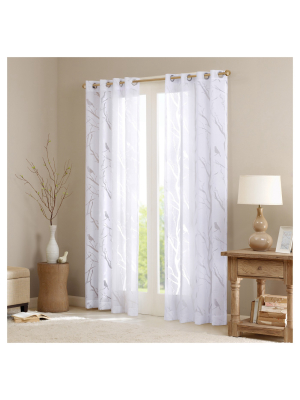 Layla Sheer Bird Window Curtain Panel