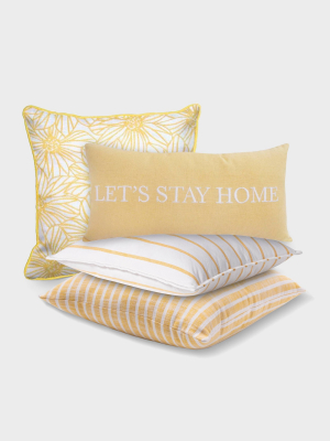 Yellow Floral And Stripe Toss Throw Collection - Threshold™