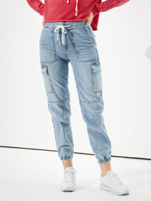 Ae High-waisted Denim Jogger