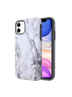 Valor Fuse Marble Hard Hybrid Plastic Tpu Case For Apple Iphone 11 - White/gray