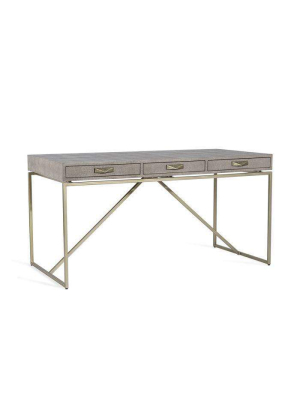 Interlude Home Atherton Shagreen Desk In Grey